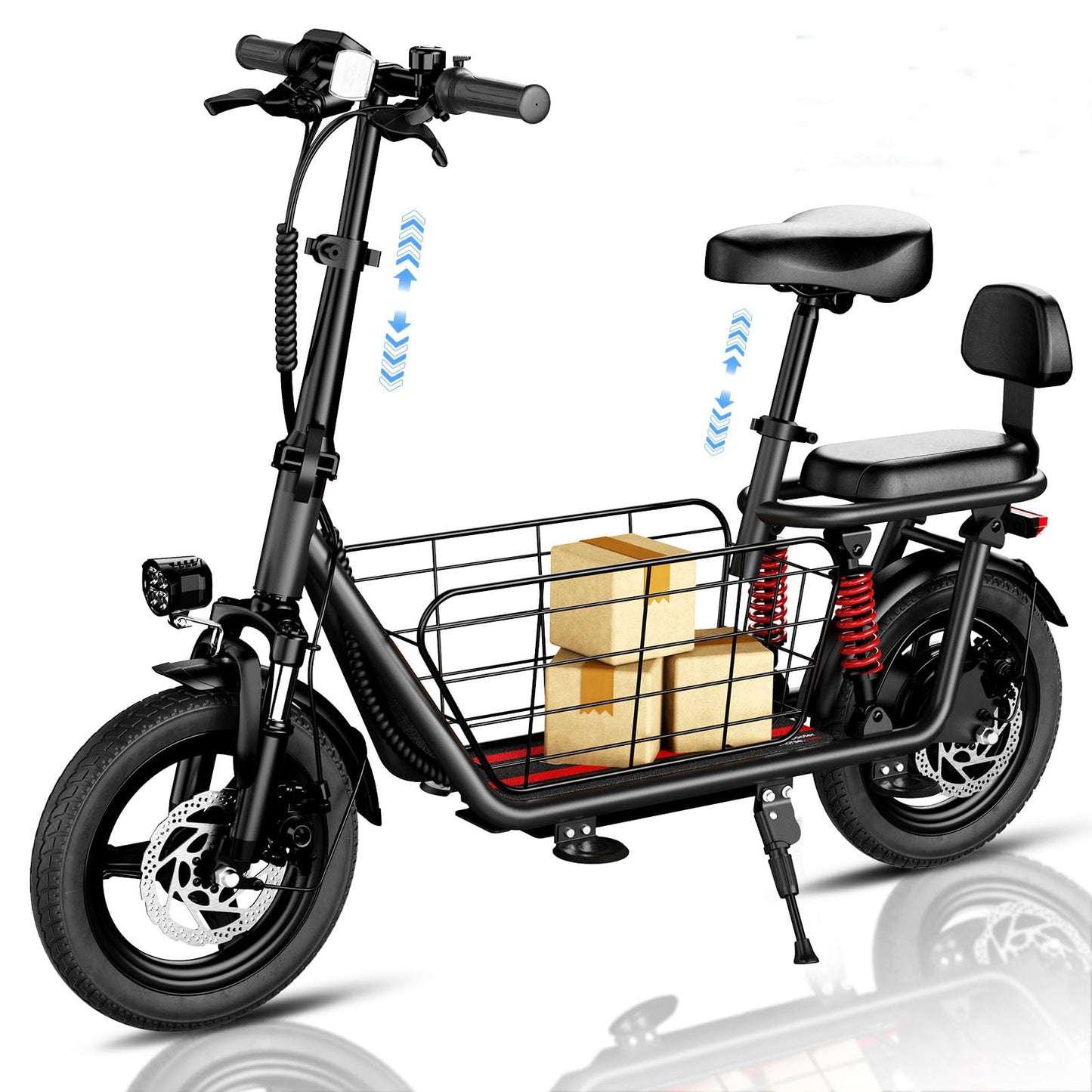 Windhorse 850W Peak Electric Scooter With Seat, 22Mph & 25 Miles Range, Dual Shock Absorbing, 3 Gear Speed, 14'' Pneumatic Tire,