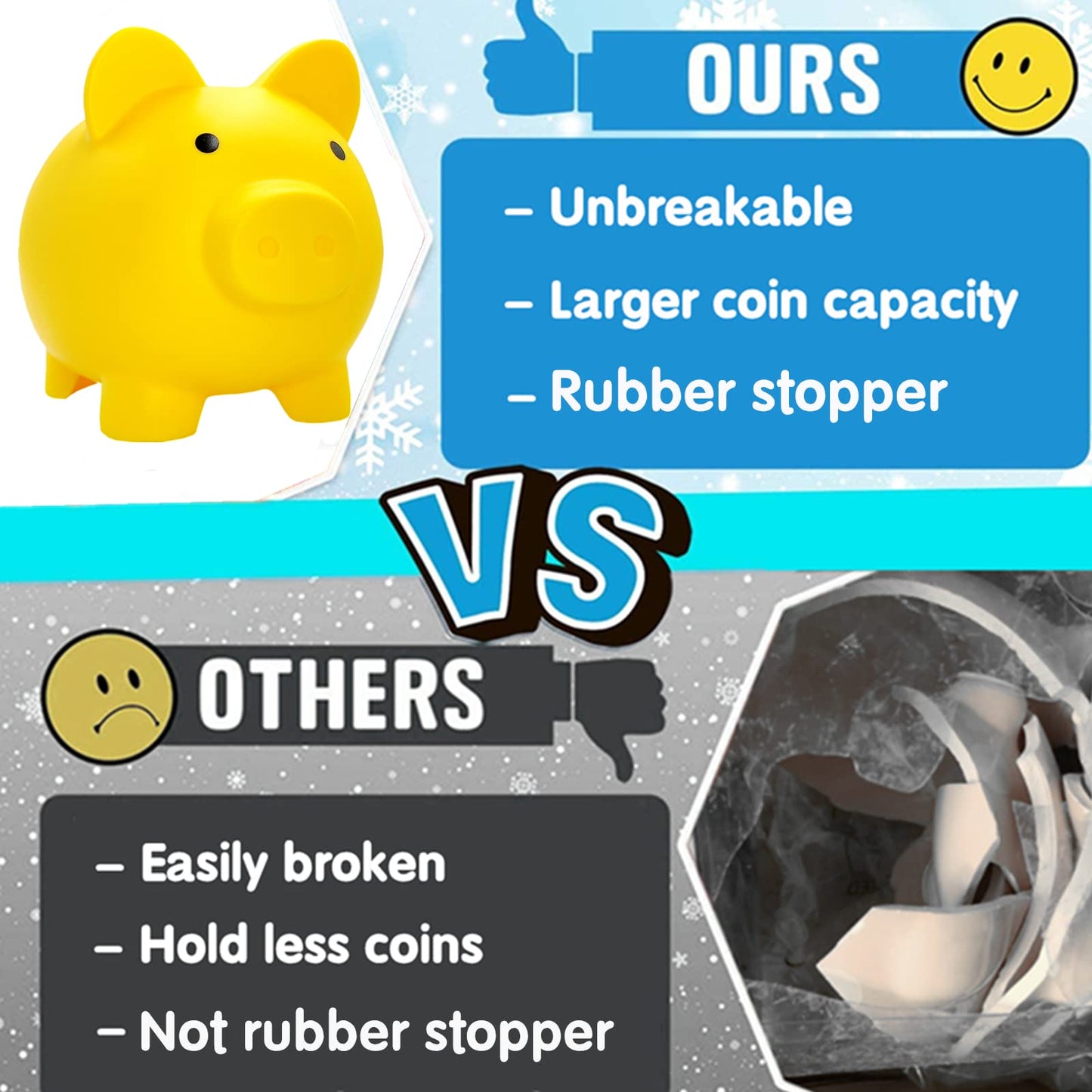 Cute Piggy Bank for Sbrvaniy Pig Money Bank Coin Bank for Boys and Girls My First Unbreakable Money Bank Large Size Decoration S