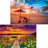 Jigsaw Puzzles 2 Pack 1000 Pieces - Wishdiam Puzzles For Adults - Hawaii Beach & Lake At Sunset Nature Landscape Impossible Challenging Puzzles For Home Decor Birthday Party Gifts Toy For Men Women