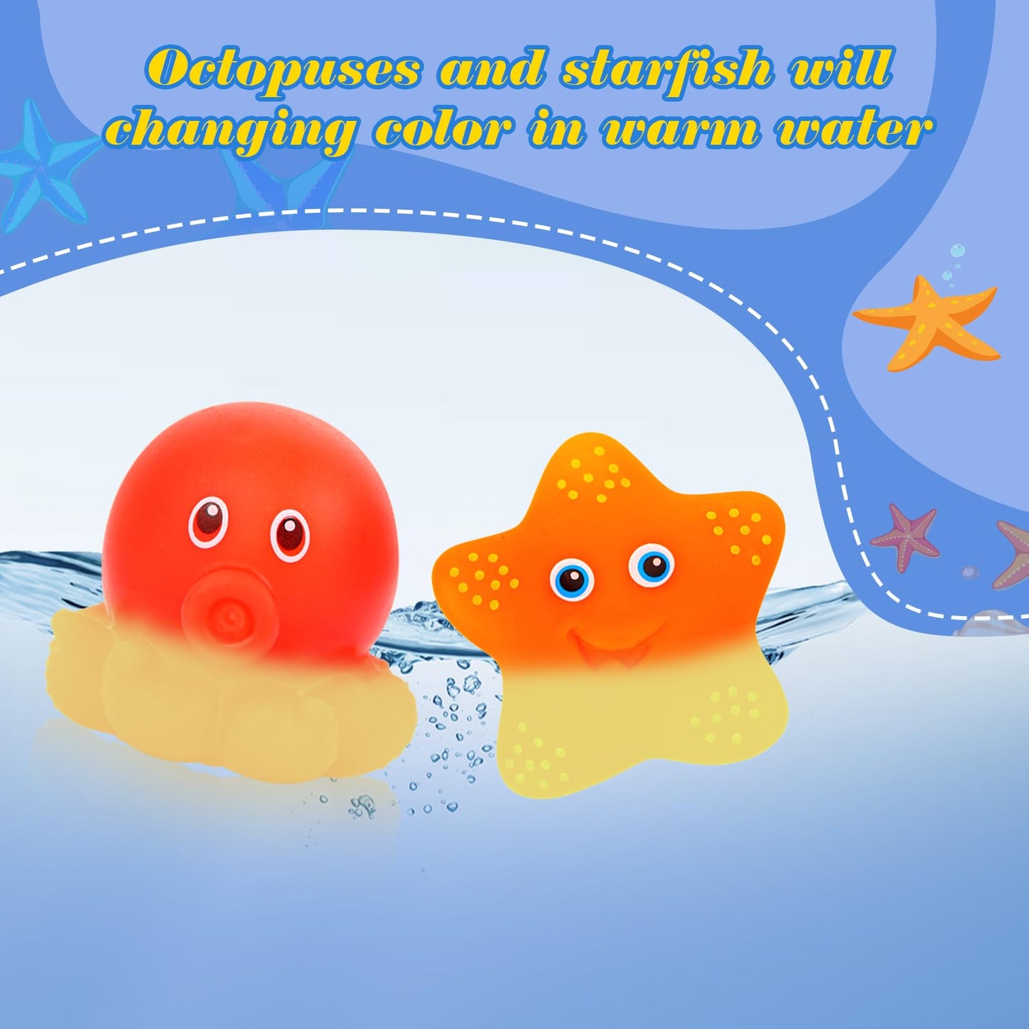 Mold Free Baby Bath Toys For Kids Ages 1-3,No Hole Ocean Animal Bathtub Toys For Infant 6-12-18 Months, Tub Toys Toddlers 2-4 Year Old Boys Girls(6 Pcs With Storage Bag)