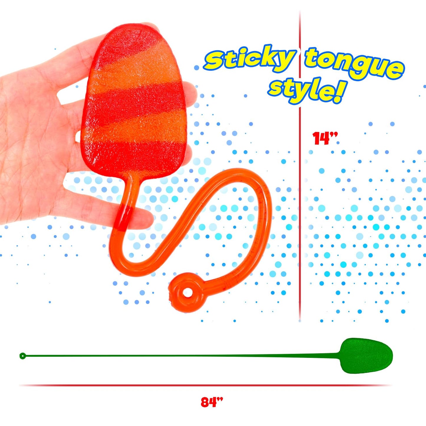 Fun A Ton Giant Snap Hand-Jumbo Sticky Tongue Toy (1 Pack Assorted) Large Stretchy Sticky Hands Toy For Kids. Party Favors, Clas