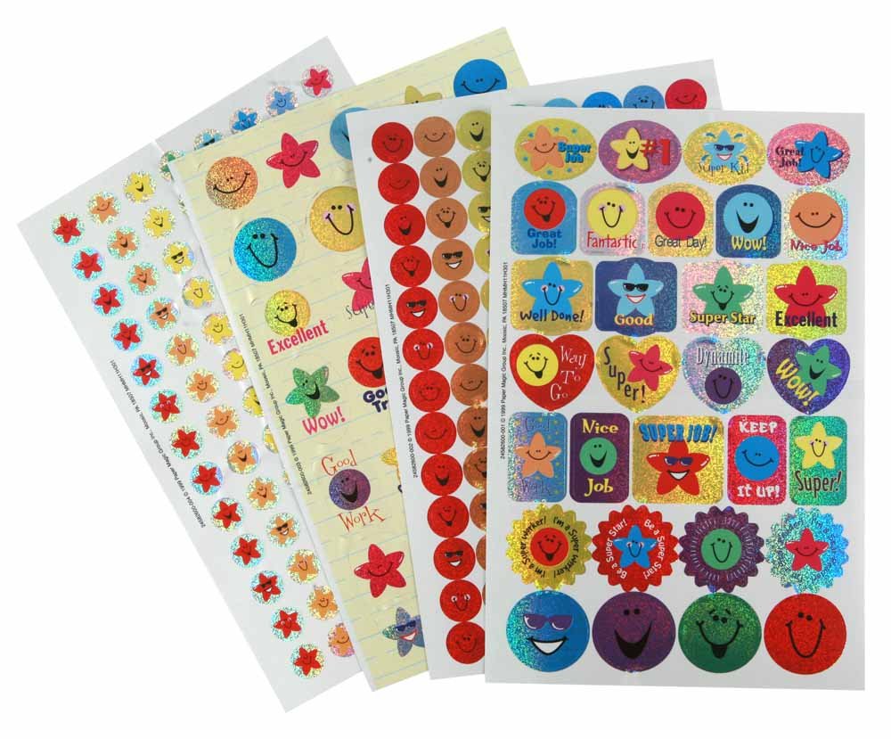 Eureka Stars & Smiles Sparkle Sticker Book, 268 Stickers