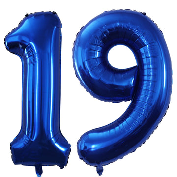 Goer Number 19 Balloons For 19Th Birthday Sweet 19 Party Decorations,42 Inch Jumbo Foil Helium 91 Balloons For 91St Birthday Party Decoration (Blue)