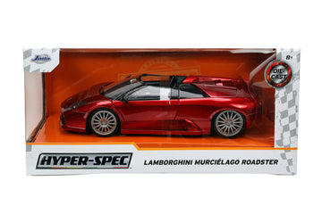 Jada Toys Hyper-Spec 1:24 Lamborghini Murcielago Roadster Die-cast car Red Toys for Kids and Adults