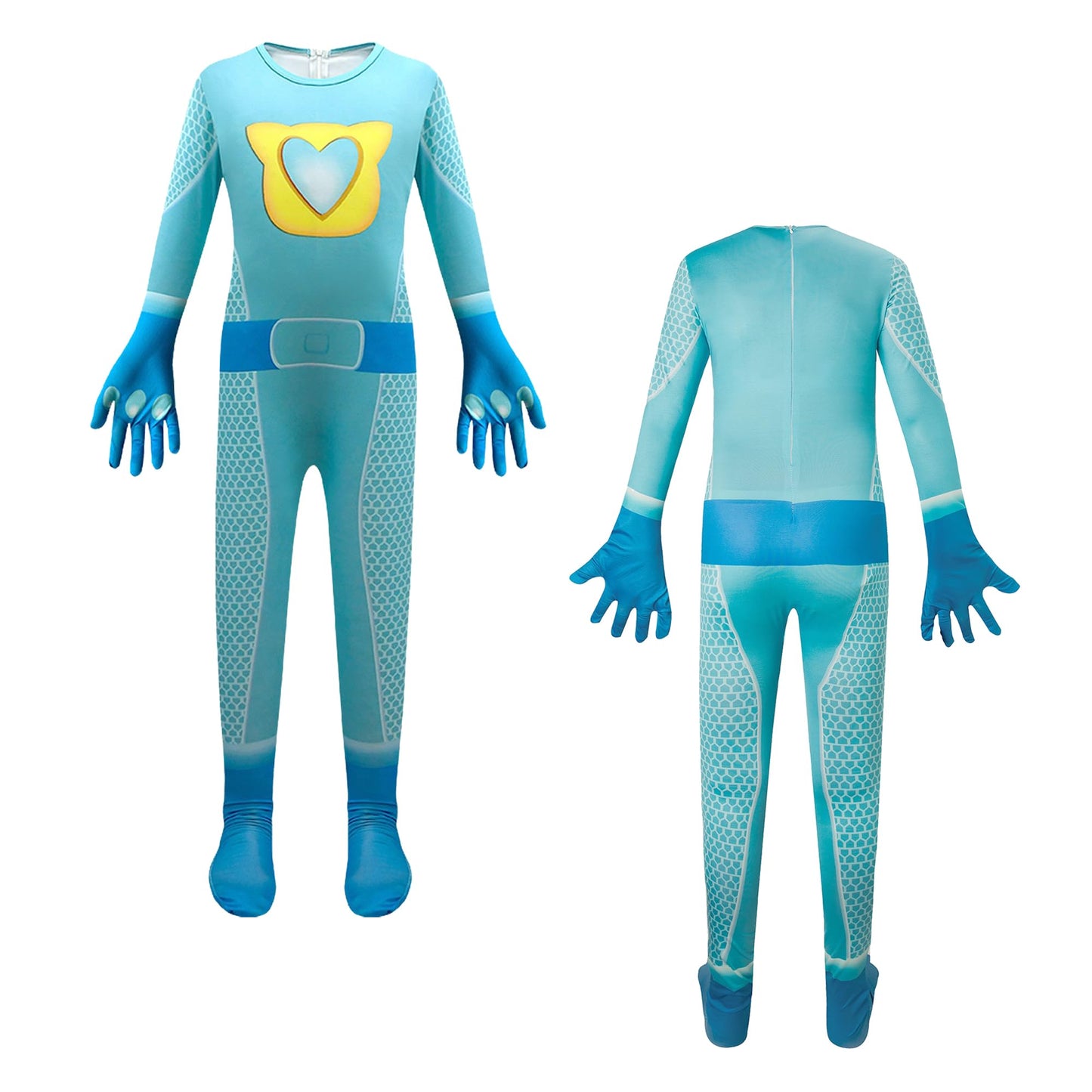 Yodison Superhero Costumes Jumpsuit With Accessories For Halloween Birthday Party Cosplay For Super Fans(110Cm/4-5T) Blue