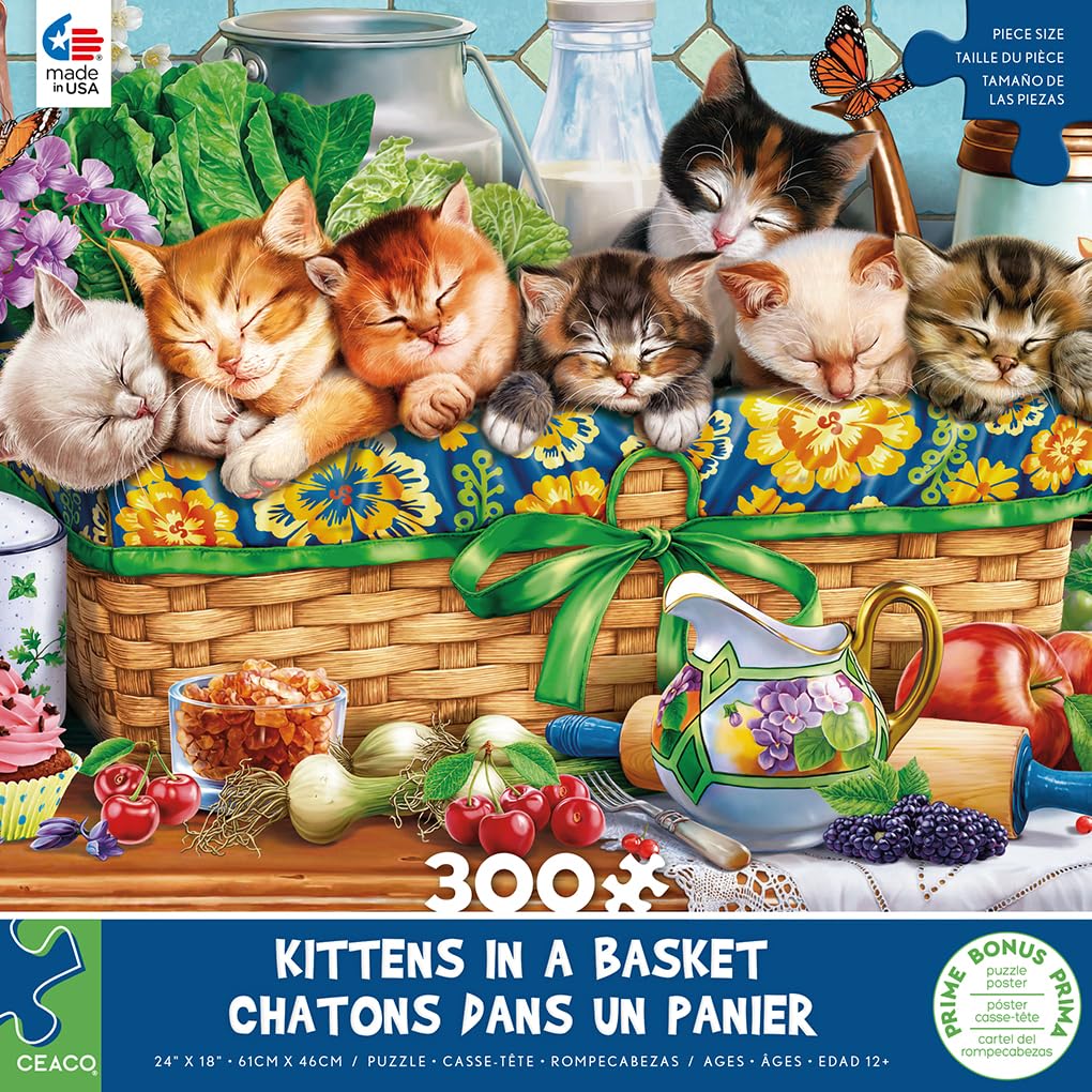 Ceaco - Kittens In A Basket - 300 Piece Jigsaw Puzzle