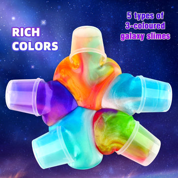 80 Pack Slime Party Favors Kit, Mini Galaxy Bulk Valentine'S Day Slime Stretchy Stress Relief For Kids, Girls And Boys Classroom