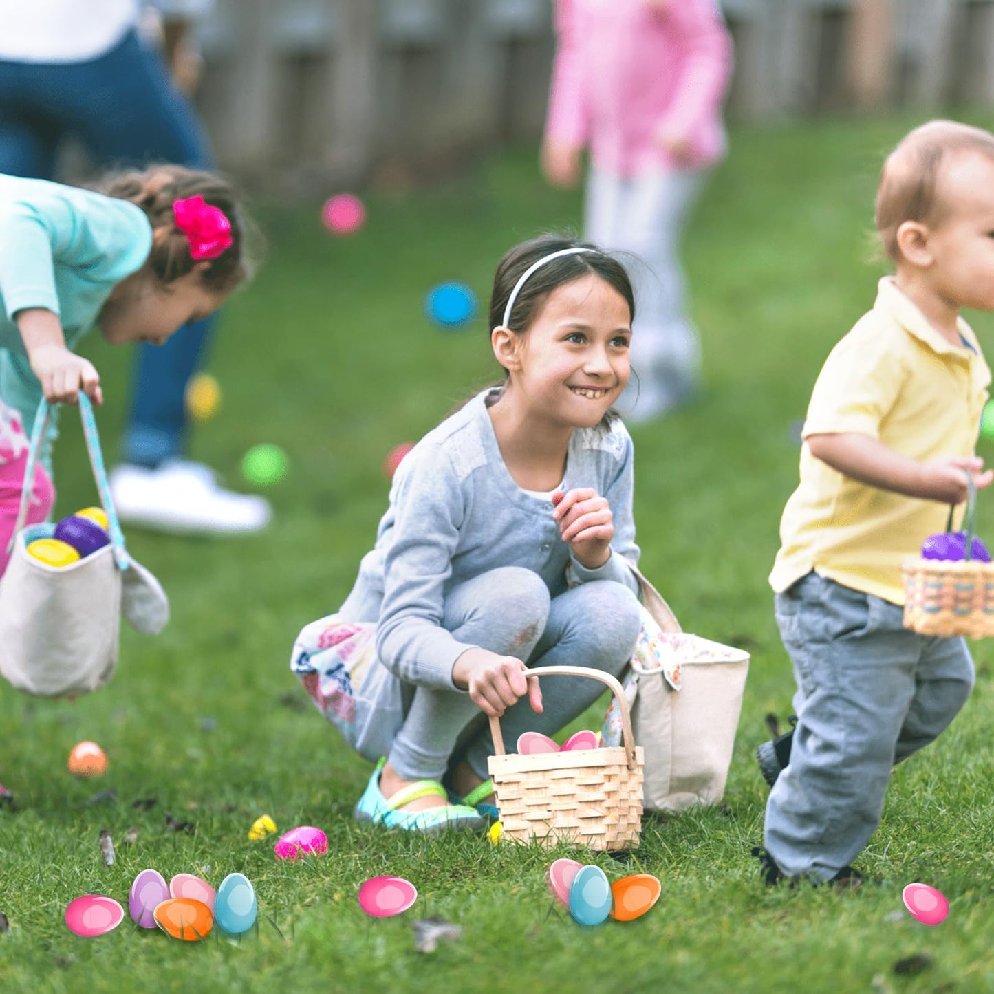 Hdlnkak Pastel Colors Easter Eggs 2.36 Inch, 96 Pcs Vibrant Fillable Plastic, Colorful Bright, Perfect For Egg Hunt, Surprises,