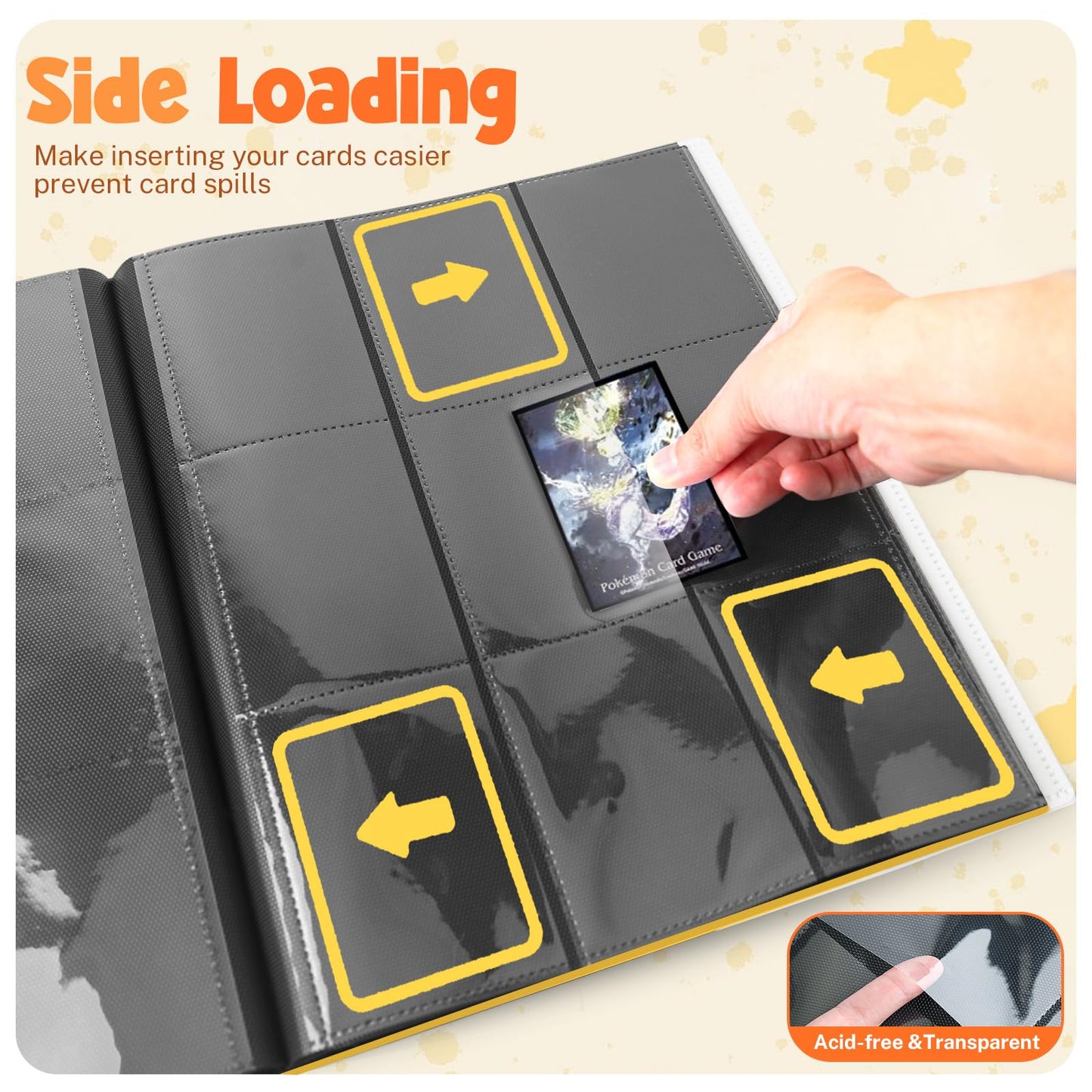 Card Binder 9 Pocket Trading Card Album Folder 20 Pages 360 Card Capacity Sports Card Binder enhanced Card Binders Compatible with MTG TCG Baseball Cards (White)