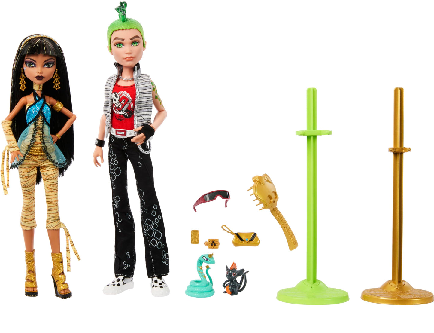 Monster High Booriginal Creeproduction Dolls 2-Pack, Cleo De Nile & Deuce Gorgon, Collectible Reproductions, Multicolor, Model HRP86