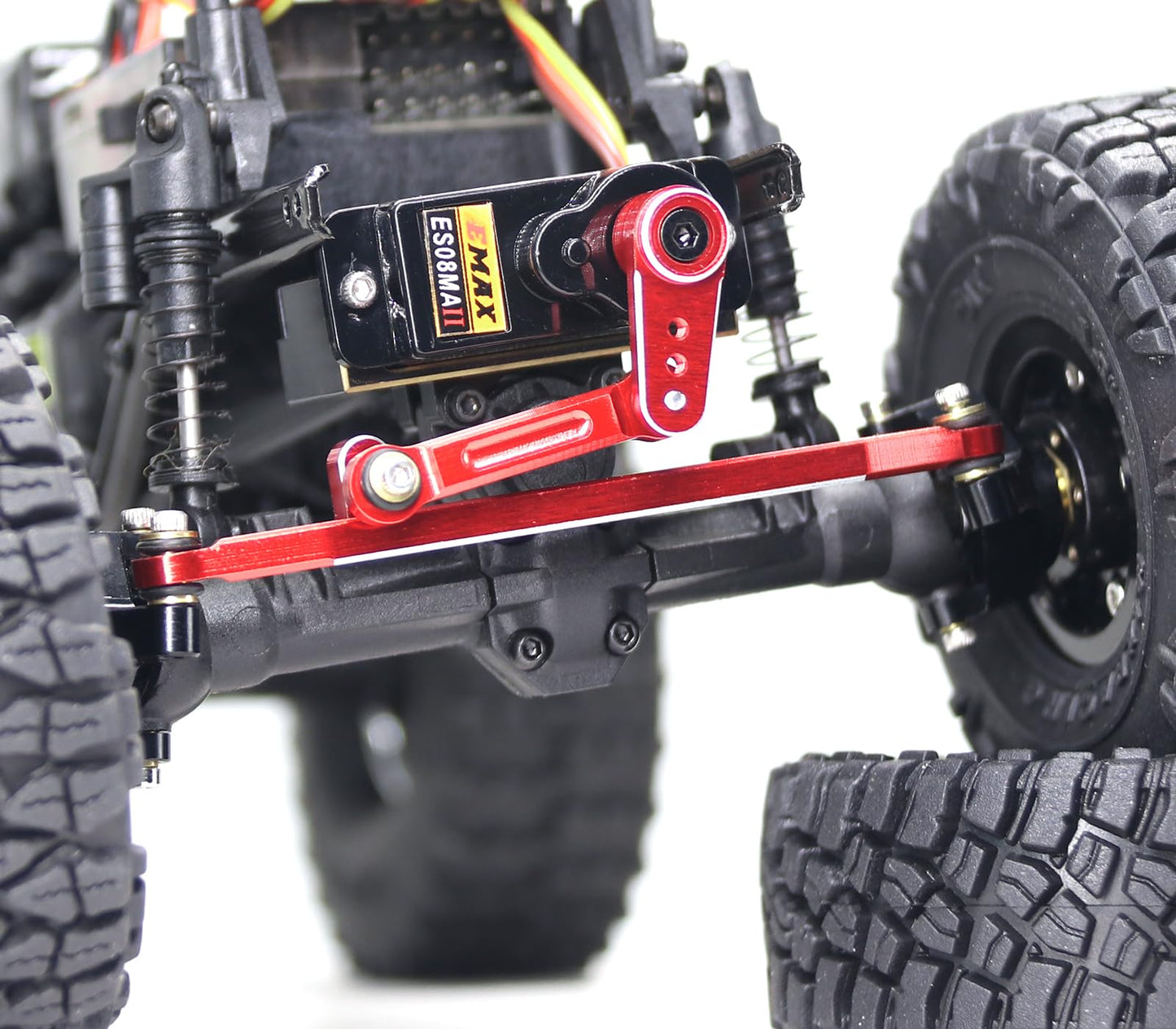 OGRC 12g Servo EMAX Servo RC Steering Servo with Servo Arm Steering Link and Brass Servo Mount for Axial SCX24 AX24 RC Car Upgra