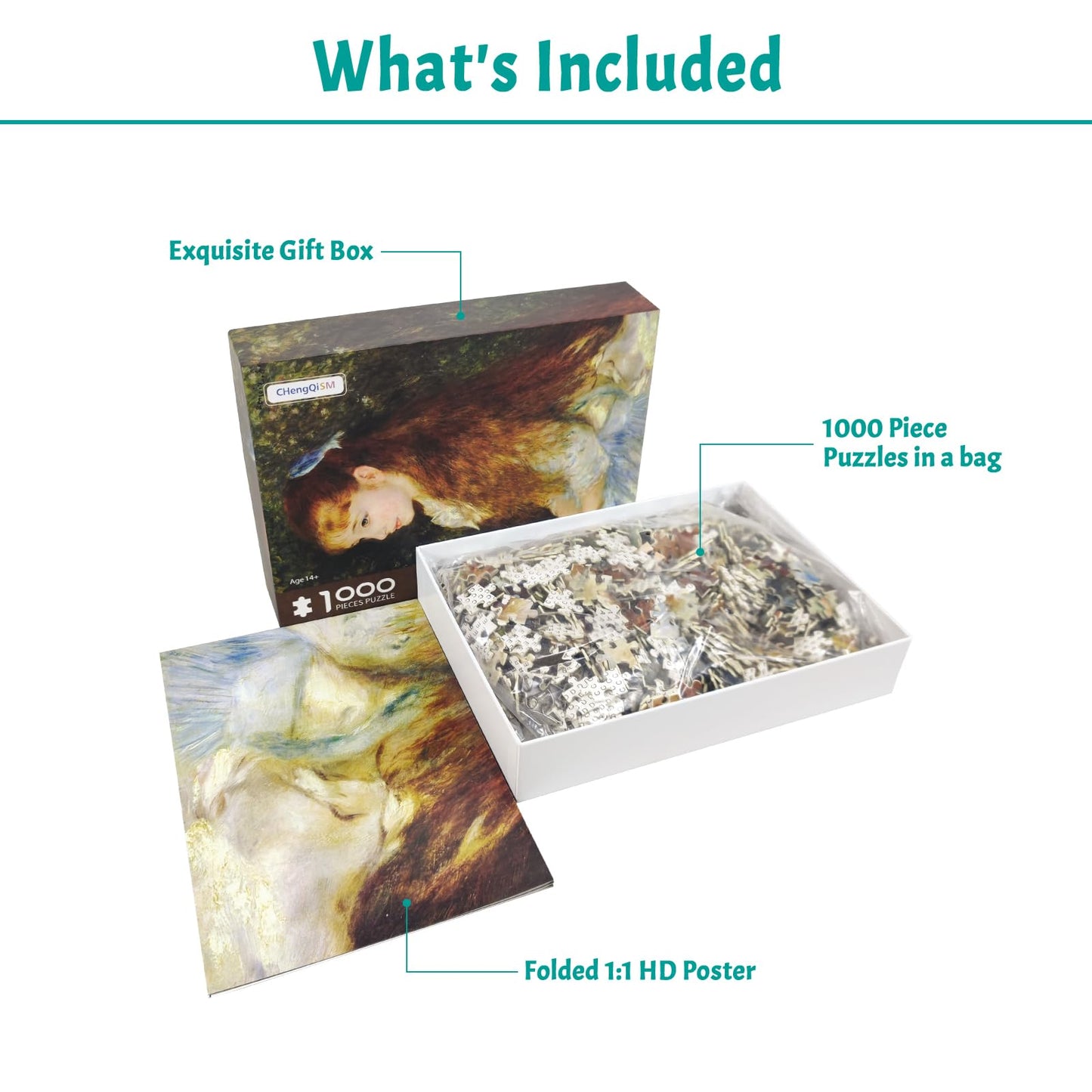 1000 Piece Puzzle For Adults Mlle Irene Cahen D'Anvers Puzzles For Adults 1000 Piece Artwork By Auguste Renoir Jigsaw Puzzles 10