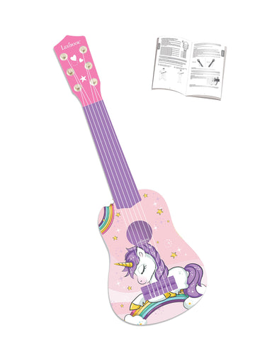 Lexibook, Unicorn, My First Guitar Unicorn For Children, 6 Nylon Strings, 21'' Long, Guide Included, Pink/Purple, K200Uni