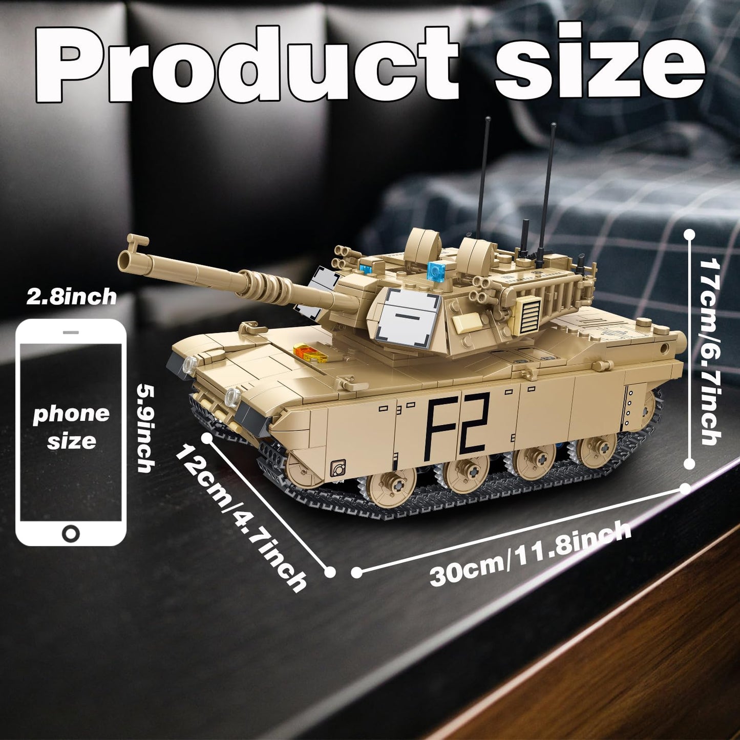 Bestmoment Military M1A2 Rc Tank Building Toys -1096 Pcs Ww2 Army Military Toys Building Blocks For Adults, World Of Tanks Build