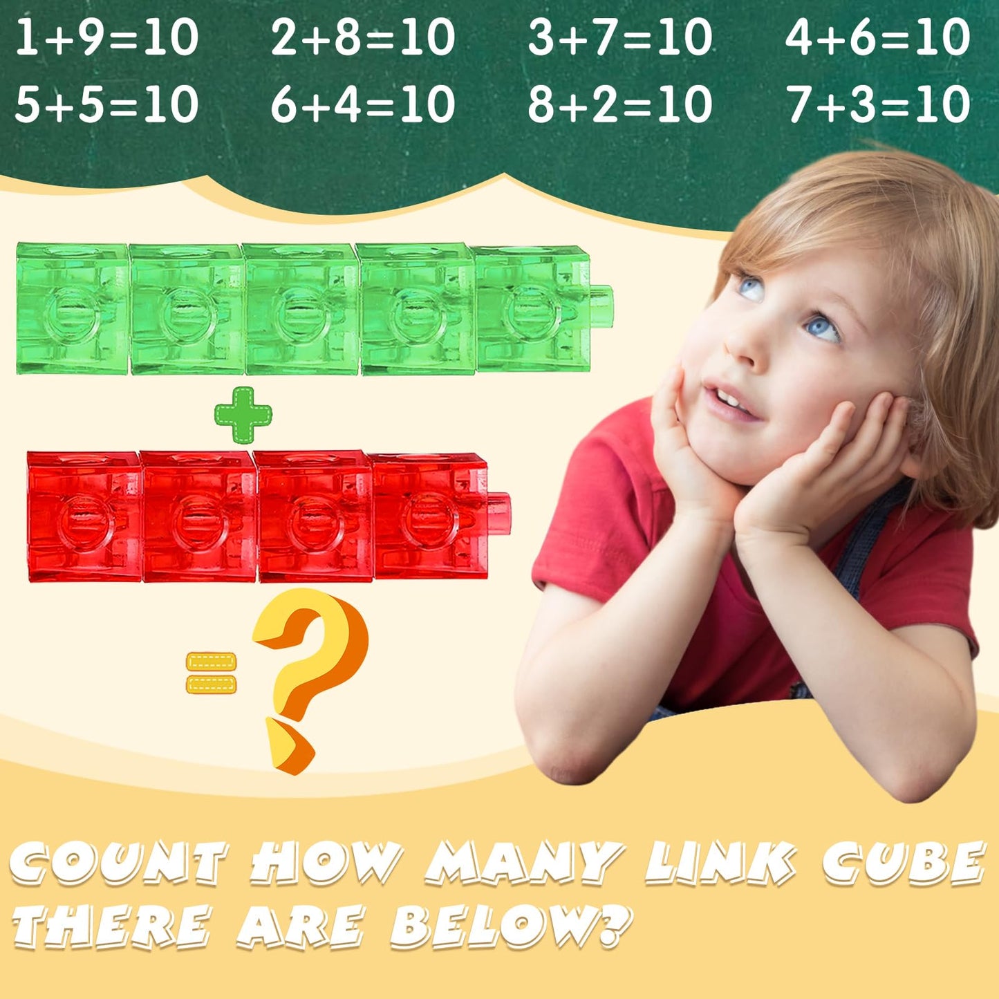Jenaai 100 Pcs Linking Cubes Plastic Math Cubes Manipulative Counting Blocks Stem Snap Blocks Connecting And Counting Cube For E