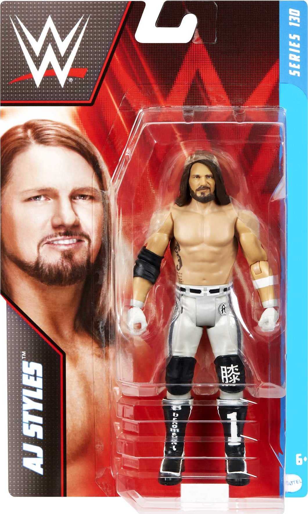 Mattel WWE Basic AJ Styles Action Figure, 6-Inch Posable Collectible, Multicolor, Model HDD19