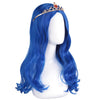 Puluru Evie Wig Descendants 3 Costumes For Girls Kids Wigs Girls Cosplay Wig With Crown For Halloween Costumes And Party (Blue)