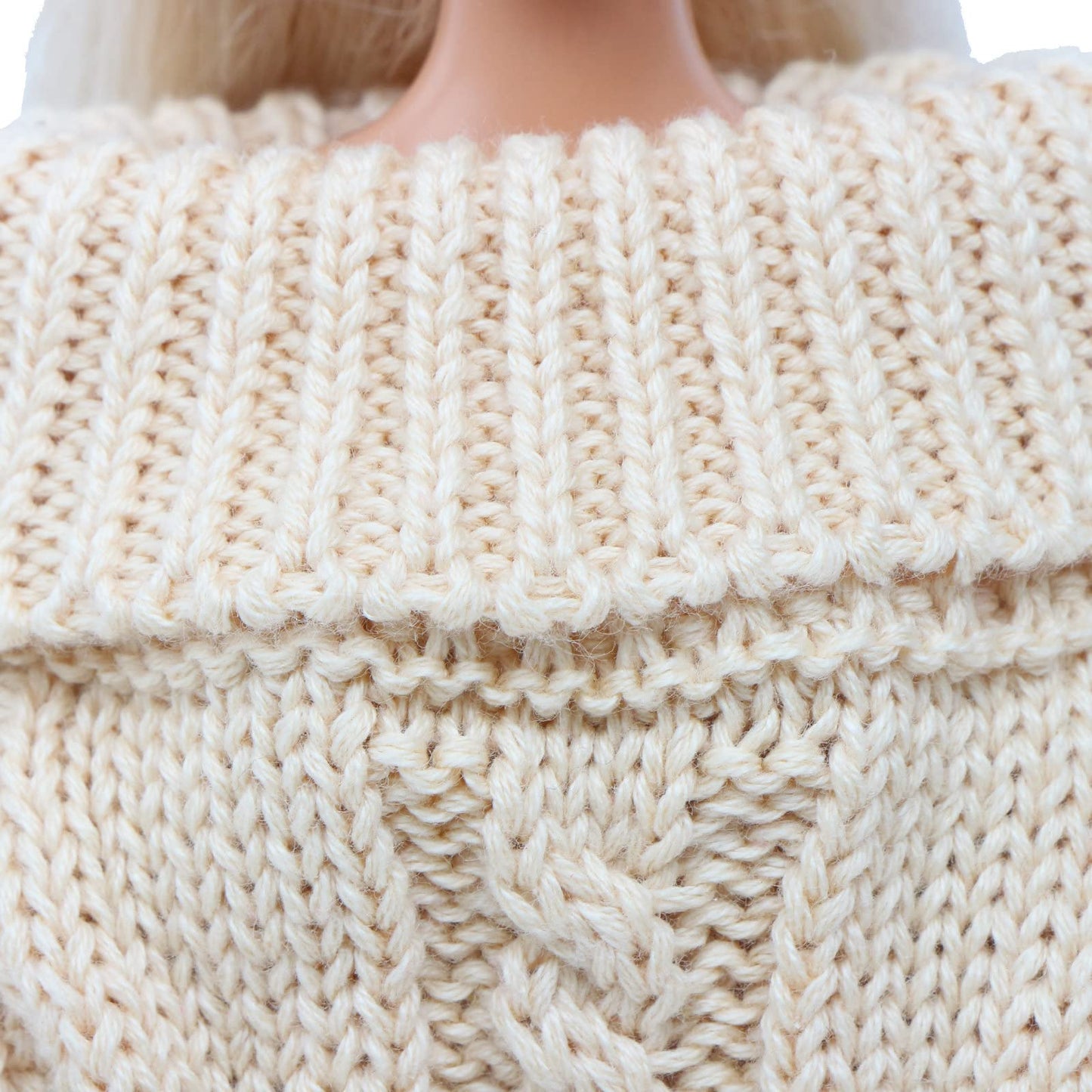Bjdbus Winter Turtleneck Sweater Clothes For 11.5 Inch Girl Doll Accessories (Light Apricot)