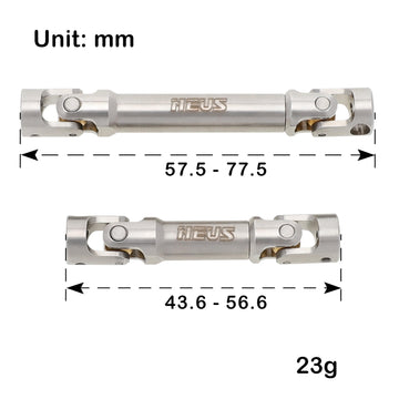 MEUS RACING Stainless Steel TRX4M Driveshaft, Drive Shaft for Traxxas 1/18 TRX4M Bronco Defender RC Crawler Upgrade Parts