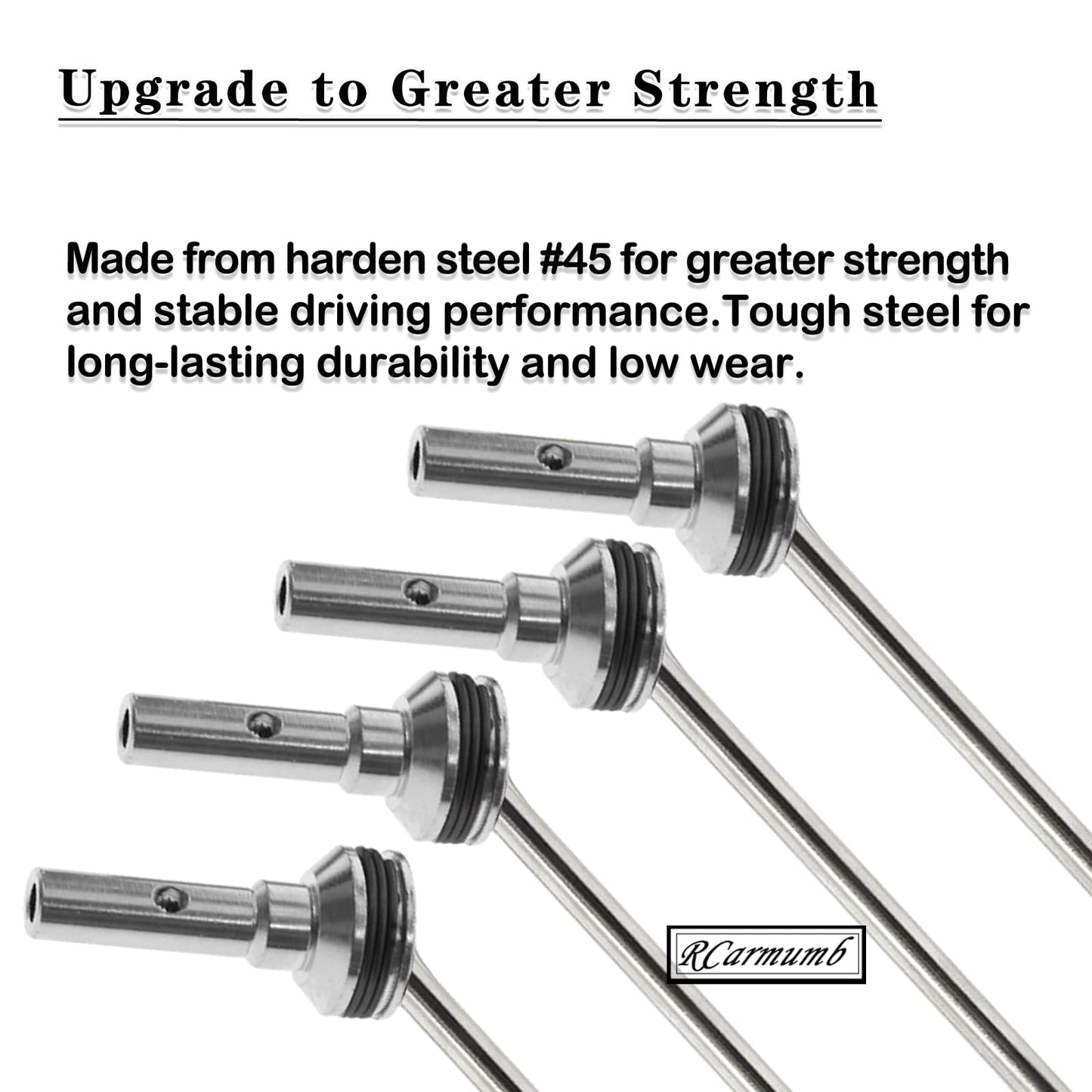 Rcarmumb Drive Shaft CVD Upgrades Part for 1/8 Sledge 4WD #95076-4, 4pcs Front Rear Harden Steel #45 Upgrades Parts Hop-up for 1