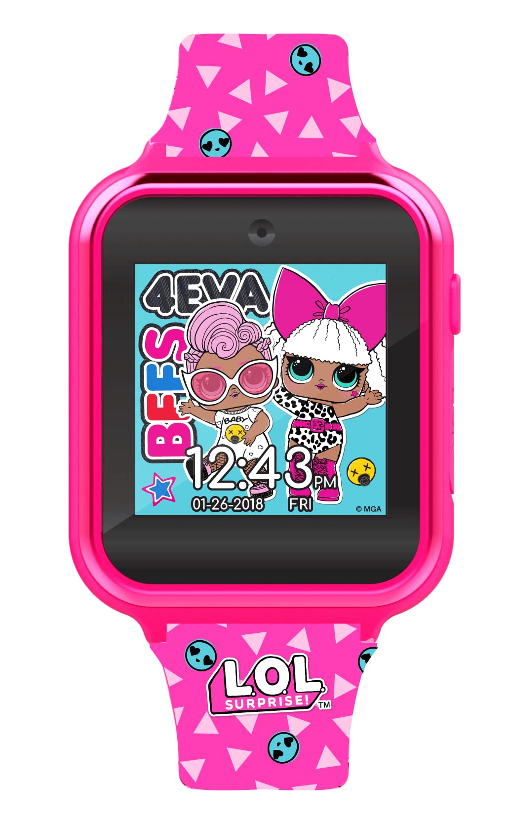 Lol Surprise Touchscreen Exclusive Pink Smartwatch For Kids - Engaging Educational Games, Step Counter, Camera, Alarm & More - F