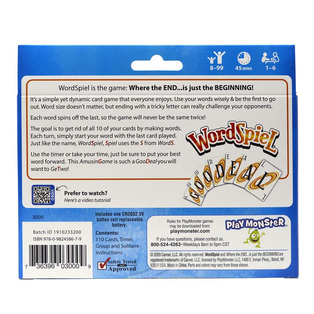 Set Wordspiel - Card Game - Make A Word Using Part Of The Word Before - Family Fun Game Night - For Ages 8+