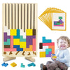 Wooden Stacking Puzzle Toy 3D Wooden Russian Puzzle for Kids, Montessori Wood Stacking Blocks Colored Family Brain Teaser Activi