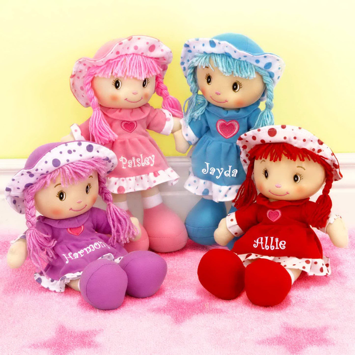 DIBSIES Personalized Sweetheart Cuddle Doll - 14 Inch Red Polyester Plush