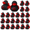 Leyndo 24 Pcs Christmas Spiderweb Rubber Duck Bulk Spiderweb Birthday Party Decoration Favors Squeaky Red Black Rubber Duck for Bathtub Floating Pool Gifts Party Supplies
