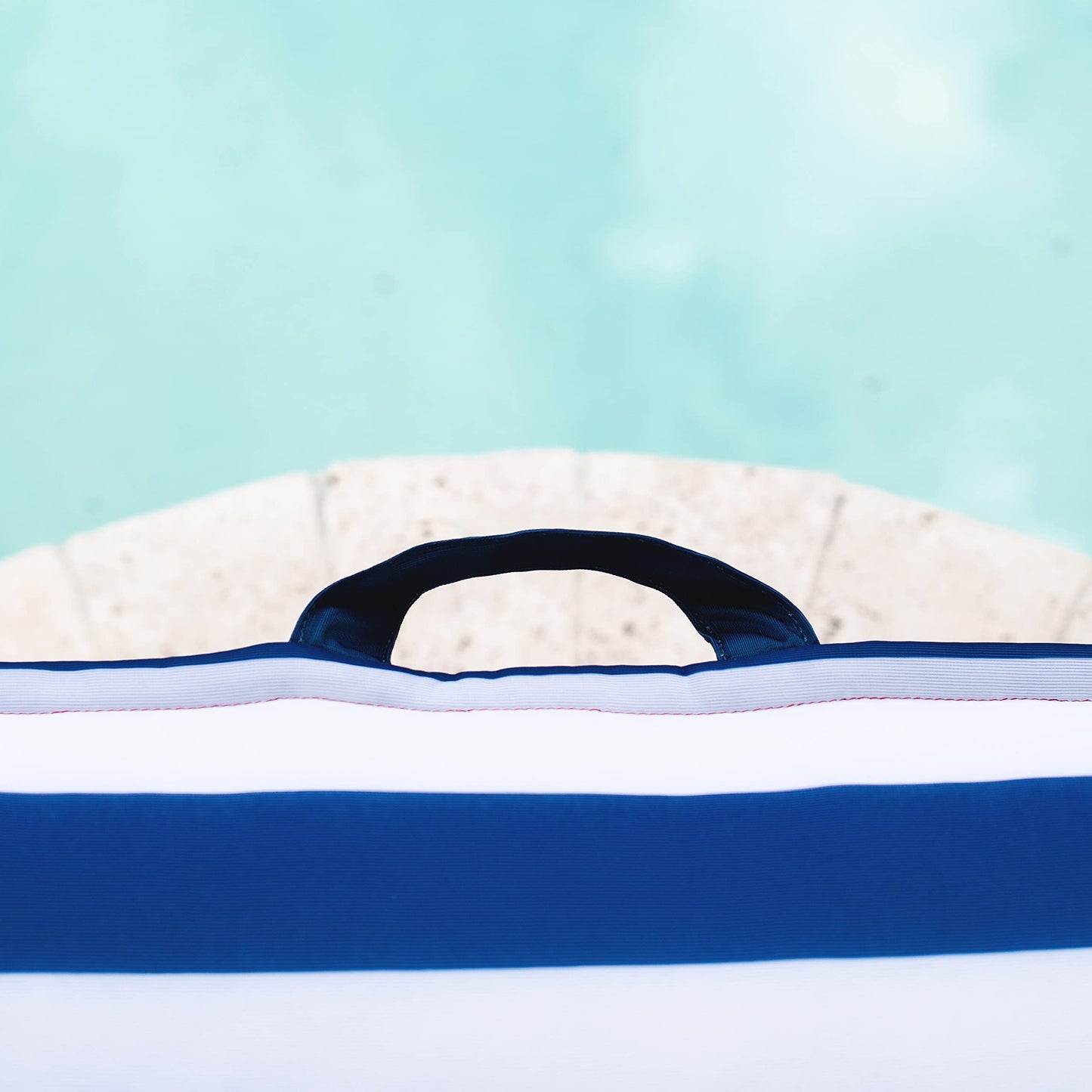 Big Joe Lagoon Lounger No Inflation Needed Pool Float, Americana Nautical Stripe Double Sided Mesh, Quick Draining Fabric, 5 Fee