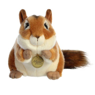 Aurora® 9-Inch Brown Realistic Miyoni® Chipmunk Stuffed Animal - Lifelike Detail for Cherished Companionship