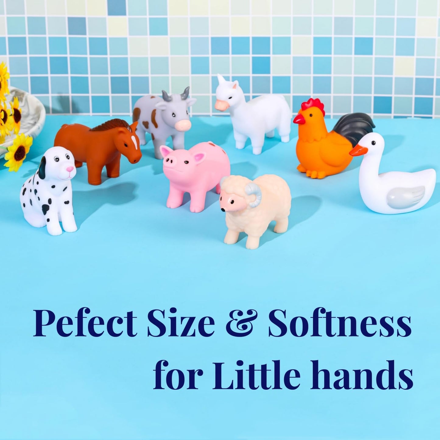 Xy-Wq Bath Toys No Hole, For Infants 6-12& Toddlers 1-3, No Hole Bathtub Toys (Animal ?, 8 Pcs With Mesh Bag)