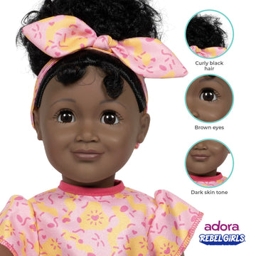 Adora 18" Rebel Girls Doll - Premium Vinyl, Movable Body, Realistic Features, Model 25072 - Color: Leader