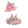 Doll Clothes for 17cm Dolls enhanced Handmade Fashion Clothes 3 Piece Set Including a Weaving Hat Clothes and Bow with High-End Dolls Accessories for Play & Display - Pure Pink (No Doll No Logo)