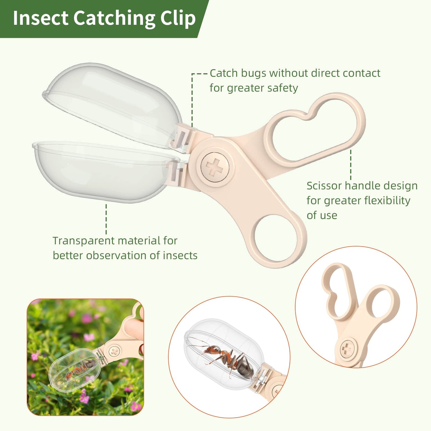 Bug Catcher For Kids Explorer Bug Catching Kit With Insect Critter Catcher, Magnifying Glass, Tweezers, Whistle & Compass, Outdo