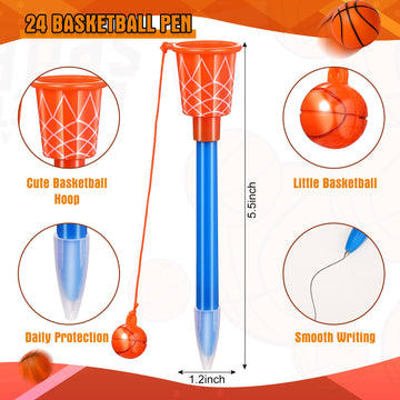 Aoriher 122 Pcs Basketball Party Favors, Includes Basketball Stampers, Hoop Pens, Mini Pencil Erasers, Stickers, Self Inking Sta