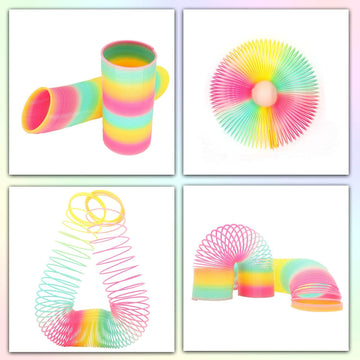 Vinciph 4.2 Inch Boxed Jumbo Rainbow Coil Spring Toy,Classic Giant Novel Magic Decompression Spring Toy,Great For Small Party Fa