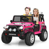 Costzon 2-Seater Ride on Truck, 12V Battery Powered Electric Vehicle w/Remote Control, 2 Speeds, Spring Suspension, LED Light, H