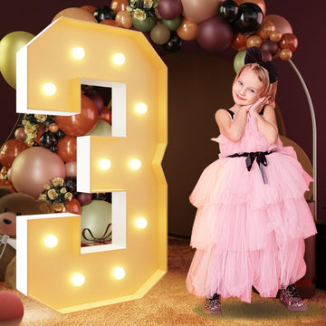 Imprsv 4Ft Marquee Numbers, Light Up Numbers For 30Th Birthday Decorations, Marquee Light Up Letters Anniversary Party Decor, Mo