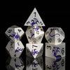 Purple Dragon Metal Dice HNCCESG 7 Piece Heavy Metallic D&D Dice Set with Dungeons and Dragon Gift Dice Box for TTRPG Tabletop G