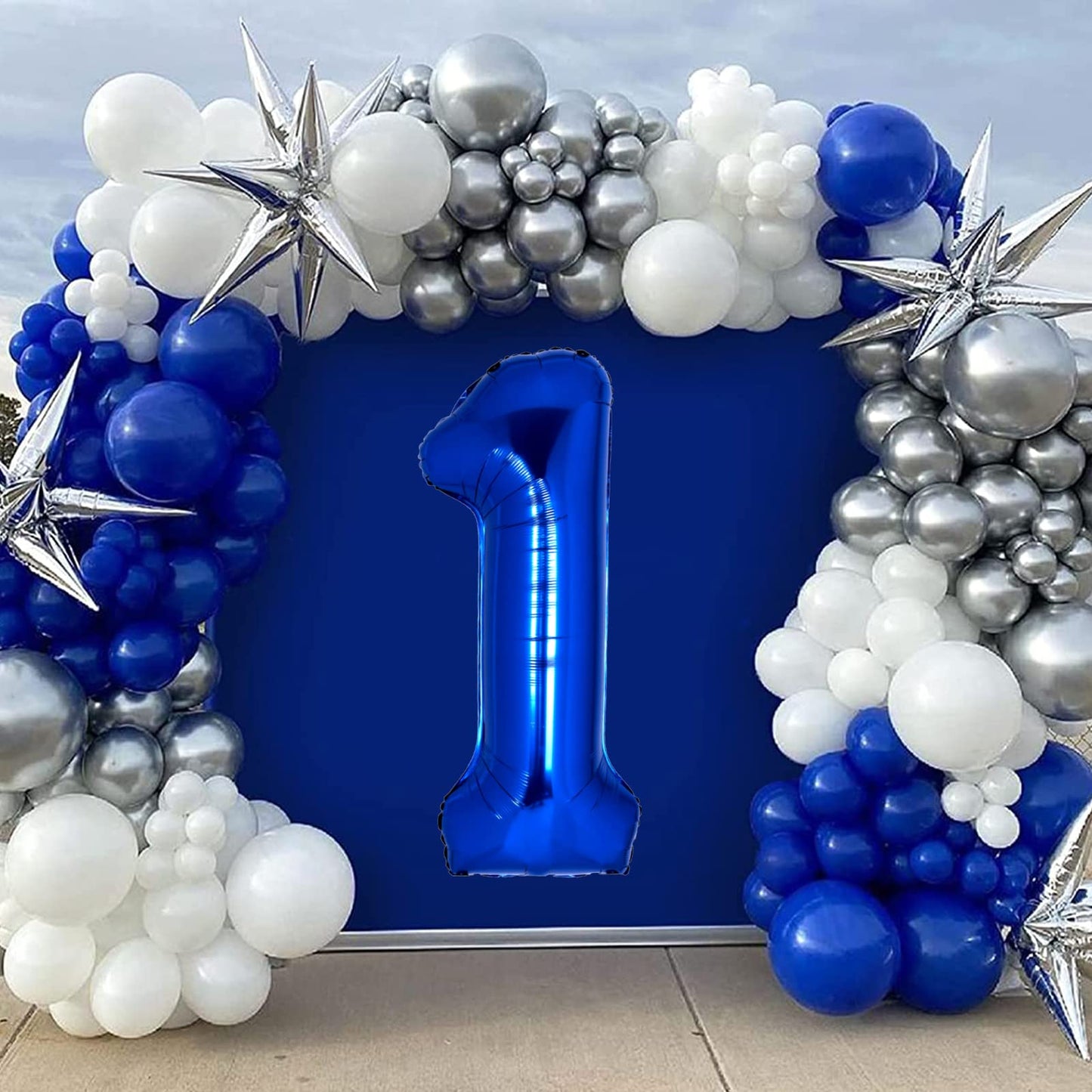 40 Inch Giant Navy Blue Number 1 Balloon, Helium Mylar Foil Number Balloons For Birthday Party, 1St Birthday Decorations For Kid