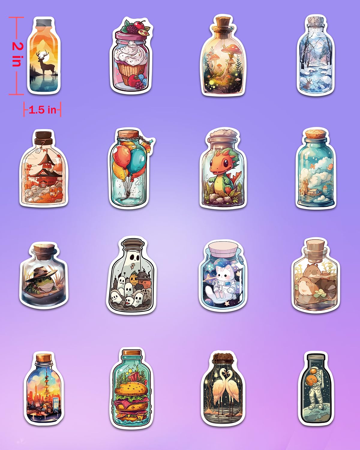 Aowdiao 100 Pcs Aesthetic Stickers Cute Vinyl Stickers Pack For Water Bottles Laptop Phone