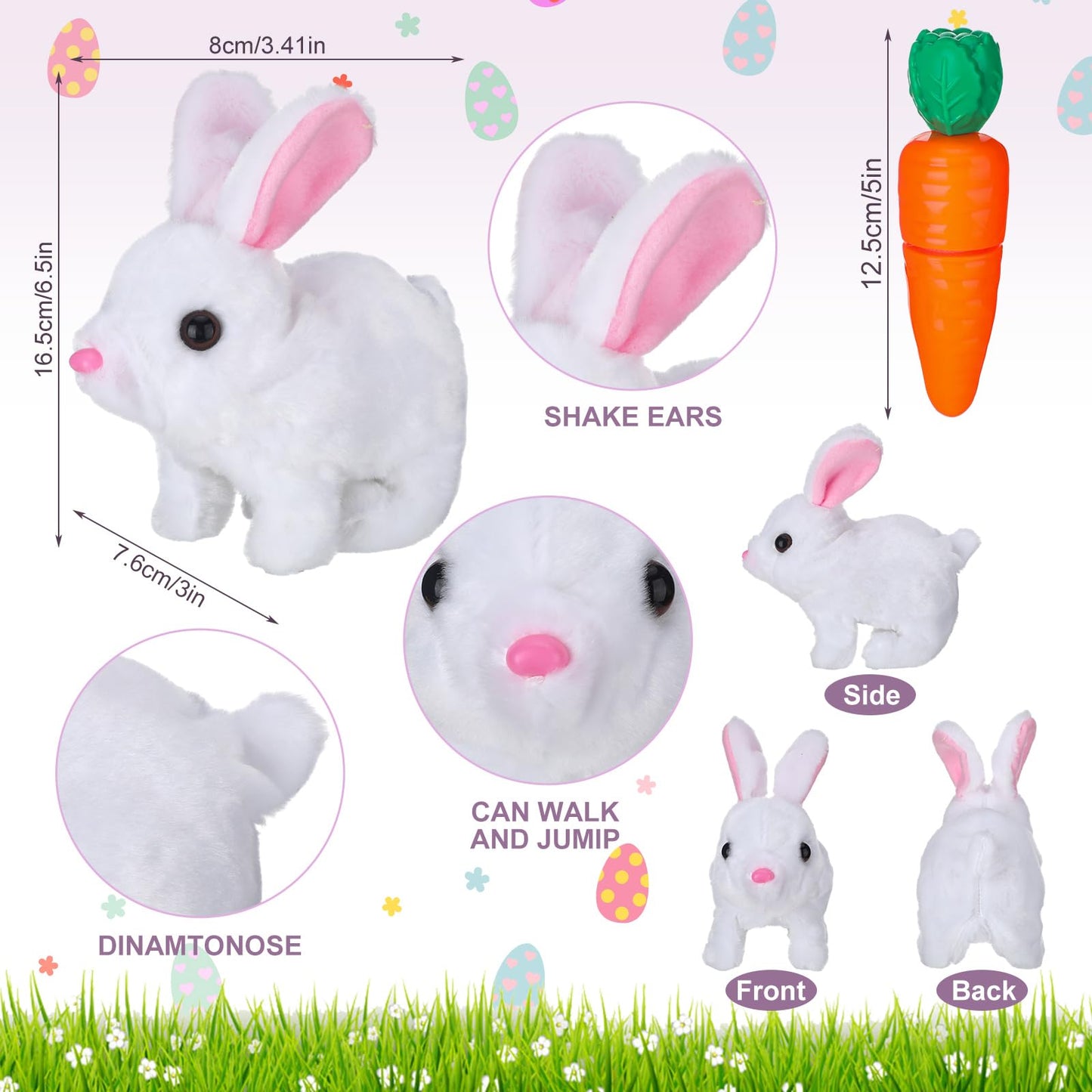 Foilswirl 11 Pcs Easter Plush Toys Include Electric Stuffed Laying Egg Chicken Dancing With Sound Music Interactive Hopping Rabb