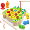 NAODONGL Magnetic Wooden Fishing Game for Toddlers, Medium Size, Multi-Color, Montessori Educational Toy for 3-5 Years Old