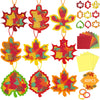 Renbuzhu 40PCS Fall Crafts Bulk: Leaves Paper Suncatchers DIY Kit for Autumn Thanksgiving Activities Decorations, Window Stained