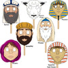 The Dreidel Company Passover Character Masks, Laminated Pesach Stick Puppets For Seder, 7 Masks Per Set (2 Sets)