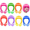 Kuuqa 14Pieces Party Wigs & Sunglass Set,Neon Short Bob Wig Sunglass Pack Costume Colorful Cosplay Wig Daily Party Hairpieces Fo