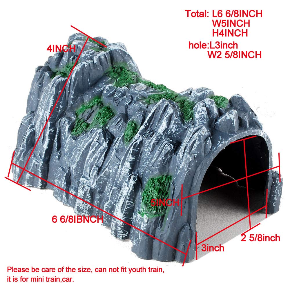 Nwfashion Model Scenery 1:160 Scale N Gauge Plastic Rockery Tunnel Track Train Accessories Toy (2Pcs)