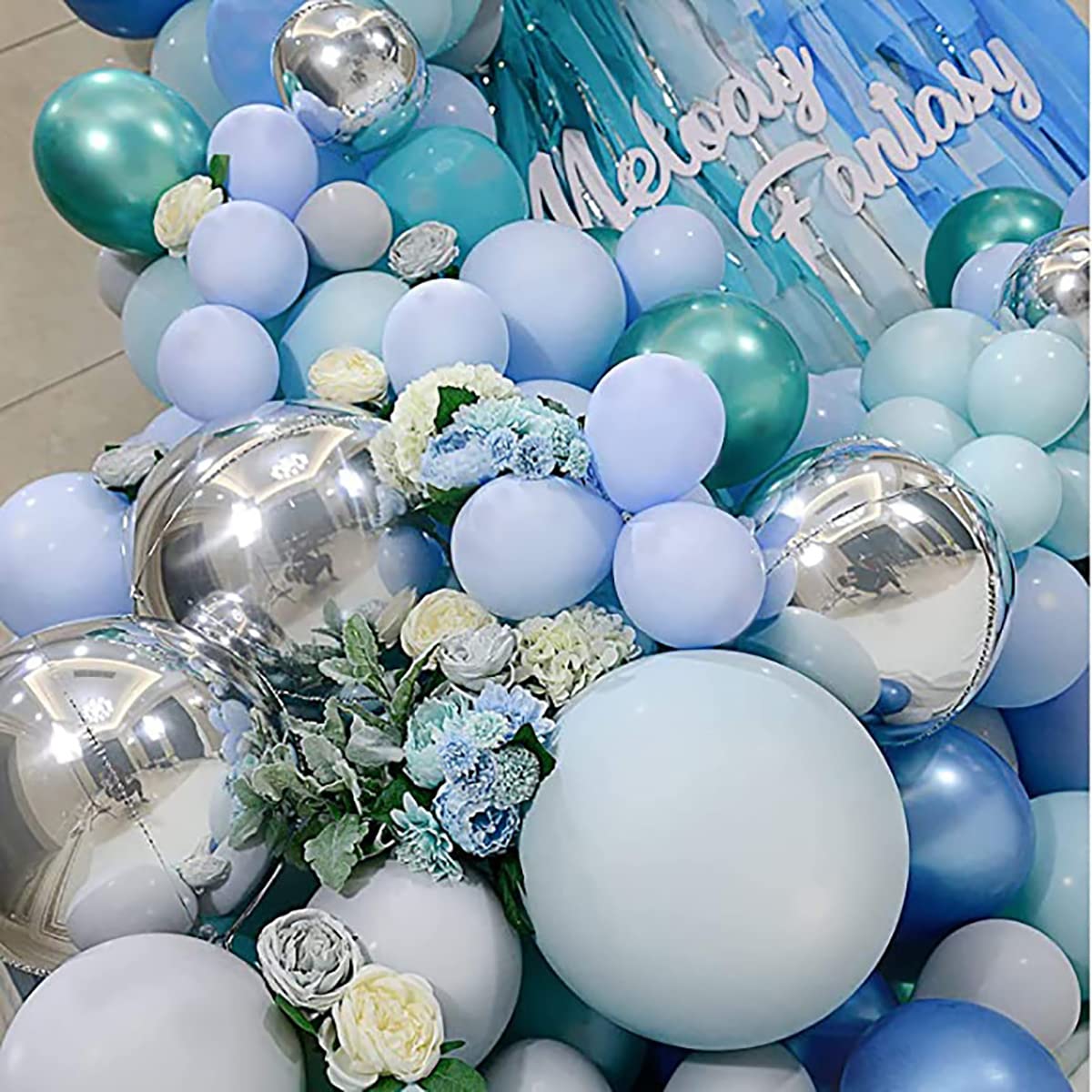 Kalor 10 Pcs 22 Inch White Mylar Balloons, Large 4D Giant Round Foil Balloon Big Mirror Metallic Balloons For Birthday Party Baby Shower Gender Reveal Supplies