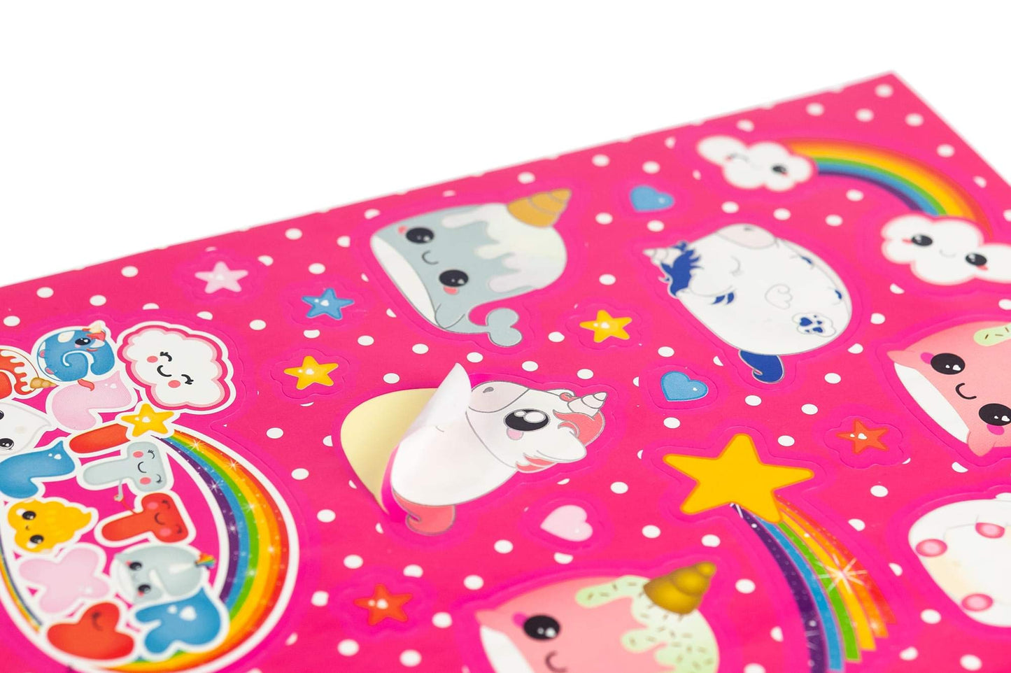 Glitter Galaxy Sticker Friends Sheet Wave 2-10 Large Sparkle Unicorn, Narwahl & Rainbow Stickers Variety Pack - Cute Animal Deco